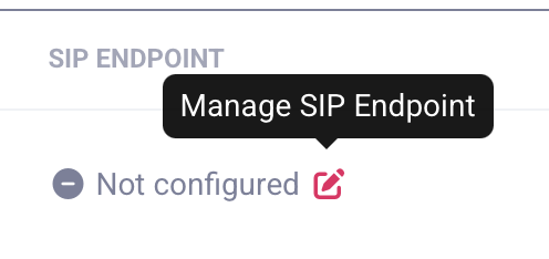 Edit icon beside a user's unconfigured SIP endpoint in Users and Settings
